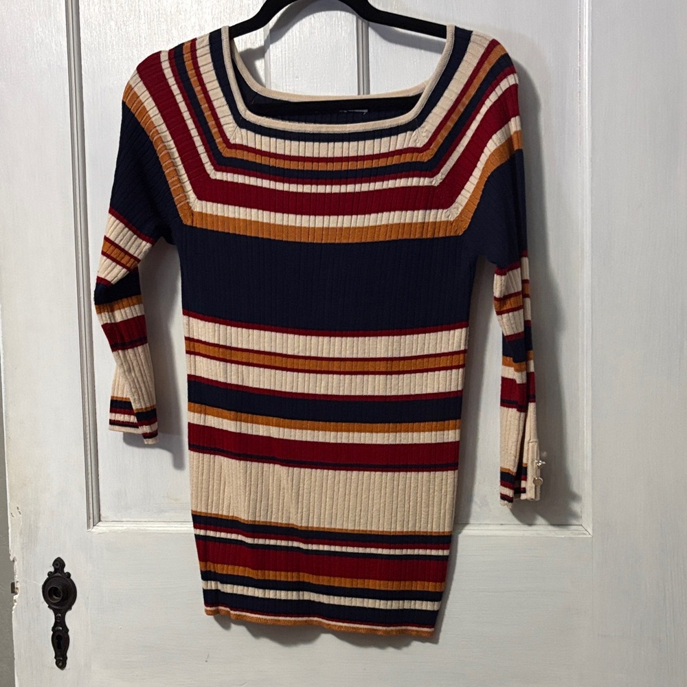 Linda Matthews Striped Knit Top